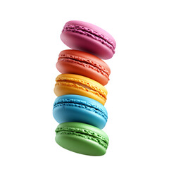 A colorful stack of macarons, showcasing vibrant pastel hues that enchant the senses. Perfect for dessert lovers and culinary enthusiasts.