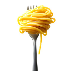 A delicious serving of spaghetti twirled around a fork, showcasing the mouthwatering texture and rich color of this classic pasta dish.
