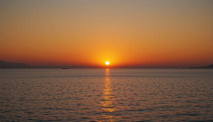 Golden Ocean Sunset with Calm Waters