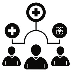 Obraz premium improving communication in healthcare teams icon set 