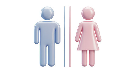 Isolated Male and Female Restroom Symbol Gender Icons