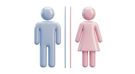 Isolated Male and Female Restroom Symbol Gender Icons