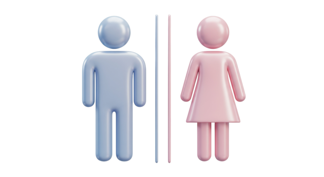 Isolated Male and Female Restroom Symbol Gender Icons