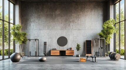 Modern, Industrial Gym Space