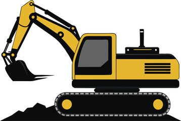 excavator on a white background