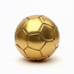 Fototapeta premium Golden soccer ball on white background