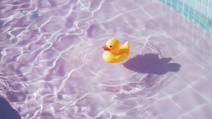 yellow rubber duck on the water in the pool