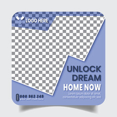 Pretty House  For Sale Social Media Post Design Banner