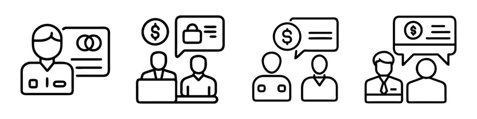 credit counseling icon, credit counseling line art - simple line art of credit counseling, perfect for credit counseling logos and icons