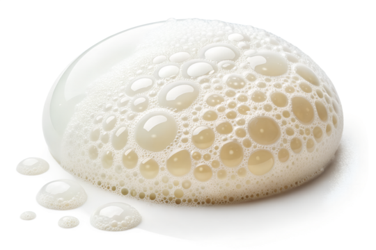 Soap foam round shape isolated on transparent background