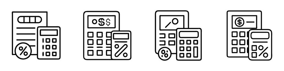 Fototapeta premium loan calculator with results icon, loan calculator with results line art - simple line art of loan calculator with results, perfect for loan calculator with results logos and icons