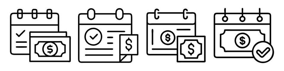 payment due icon, payment due line art - simple line art of payment due, perfect for payment due logos and icons