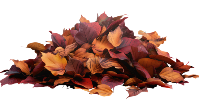 Autumnal Cascade: A vibrant composition of fallen leaves in a kaleidoscope of warm colors creating a rich visual tapestry.