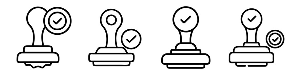 approved stamp icon, approved stamp line art - simple line art of approved stamp, perfect for approved stamp logos and icons