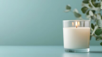 Spa-Inspired Candle with Essential Oils, Relaxing Glow for Wellness Visuals