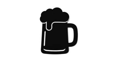 Isolated Black Beer Mug with Frothy Head