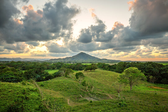 Mountain "Redonda" at the sunset, Dominican Republic