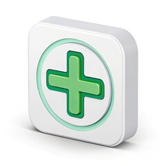 medical icon on square internet button