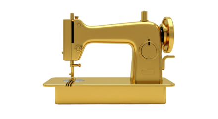 Isolated Golden Sewing Machine