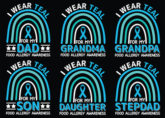 Food Allergy Awareness T Shirt Design Bundle 2 © SmNivaArt9