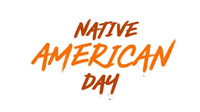 Native American Day celebration animation with bold typography. Cultural heritage motion graphic honoring indigenous traditions. Perfect for awareness, events, and educational projects