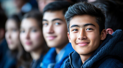 Obraz premium Portrait of a Smiling Teenager: Youth, Education, and Hope