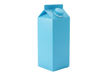 Isolated Light Blue Milk Carton with Cap