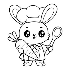 Bunny becomes a cook, for coloring