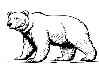 Fototapeta premium Cute bear coloring page featuring a playful bear ready for creative expression
