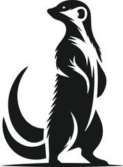 Meerkat standing proudly vector silhouette