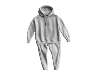 Light gray hoodie and sweatpants set.  Comfortable, versatile, and stylish loungewear.  Perfect for casual outings or staying at home