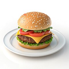 hamburger isolated on white
