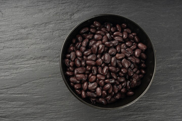 Black beans, cooked bean piles, baked legume, canned dark beans, rajma, Phaseolus vulgaris