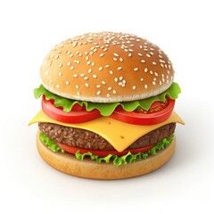 hamburger isolated on white