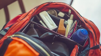 Organized Packing Cubes and Essentials in a Backpack for Efficient Travel