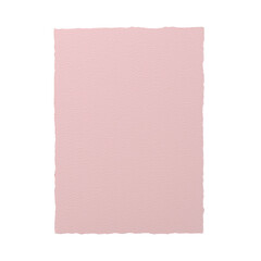 Fototapeta premium Pink paper with rough, deckled edges and a textured surface. The soft pastel shade makes it great for invitations, crafts, and creative projects. Isolated on transparent background, png.