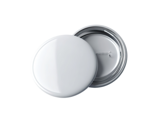 Blank white round badge