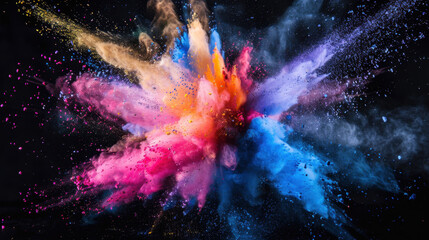 explosion of colorful powder