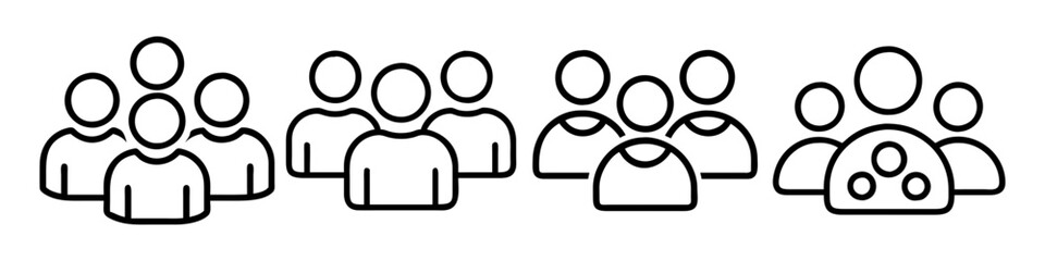 diverse group icon, diverse group line art - simple line art of diverse group, perfect for diverse group logos and icons