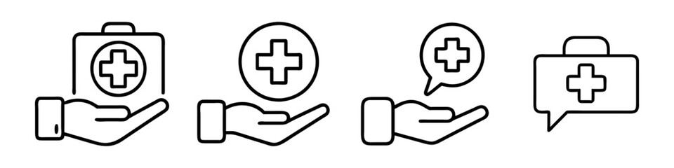 Obraz premium medical assistance icon, medical assistance line art - simple line art of medical assistance, perfect for medical assistance logos and icons