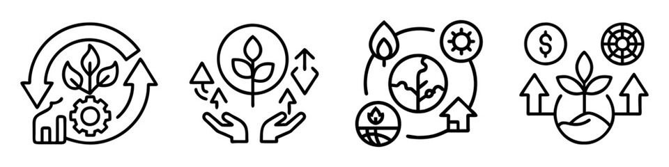 sustainable development icon, sustainable development line art - simple line art of sustainable development, perfect for sustainable development logos and icons