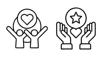 volunteer achievement icon, volunteer achievement line art - simple line art of volunteer achievement, perfect for volunteer achievement logos and icons