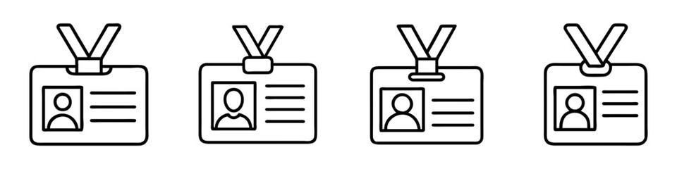 volunteer id badge icon, volunteer id badge line art - simple line art of volunteer id badge, perfect for volunteer id badge logos and icons