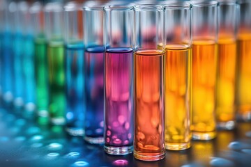 Vibrant lab test tubes with liquids