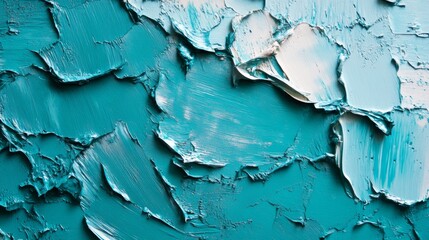 Fototapeta premium Cyan abstract painted texture background with brush strokes and artistic grunge effect