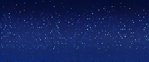 Fototapeta premium Night Sky Pixel Art Abstract Blue Starry Background
