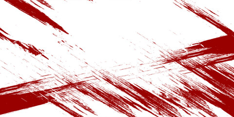 Straight red ink vector lines pack. Bloody color long and round hand-drawn brushstroke text highlights, frames, circles. Asian calligraphy brushstroke set.