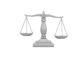 Isolated Grey Scales of Justice, Symbolizing Balance and Fairness