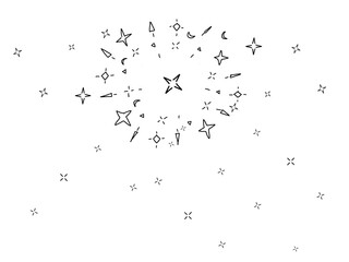 밤하늘 별들, lighting stars and night sky 