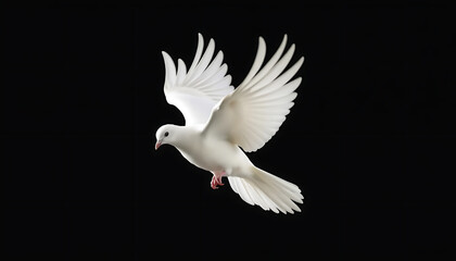 Fototapeta premium White Dove in Mid-Flight – Symbol of Peace and Purity